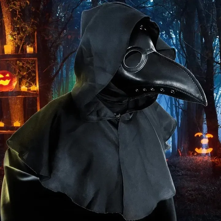 Halloween%20Plague%20Doctor%20Mask%20and%20Shawl%20Costume%20Cosplay%20Props%20Long%20Nose%20Beak%20Leather%20Masks%20for%20Adult%20Reaper%20Cloak%20Black%20Hat%20-%20Image%203