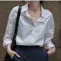 Spring White Shirt Female Student Inner Wear Outer Wear All-Match Bandage Dress Long-Sleeved Shirt Top Female Western Style 2022 New. 