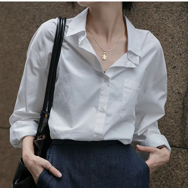 Spring%20White%20Shirt%20Female%20Student%20Inner%20Wear%20Outer%20Wear%20All-Match%20Bandage%20Dress%20Long-Sleeved%20Shirt%20Top%20Female%20Western%20Style%202022%20New%20-%20Image%203
