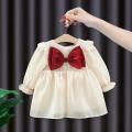 Newborn Baby girl spring fall clothes wear bow princess party dresses dress for toddler girl baby clothing 1 year birthday dress. 