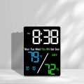 New Wall-mounted Electronic Wall Clock Temperature Date Digital LED Clocks Home Voice Control Display Table Clock for Bedroom.