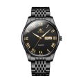 OLEVS 9979 Black Stainless Steel Analog Wrist Watch For Men - Black. 