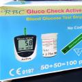 RBC  Gluco Check Active  GLUCOSE TESTER strip, 50 pec. 
