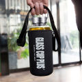glass Water Bottle with Time Marker Creative Large Capacity Leakproof Drink Bottle.