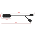 2 in 1 USB Female to -Compatible Male HDTV Adapter Cable 1080P Digital AV HD TV Projector Displays Converter Replacement Spare Parts Accessories. 