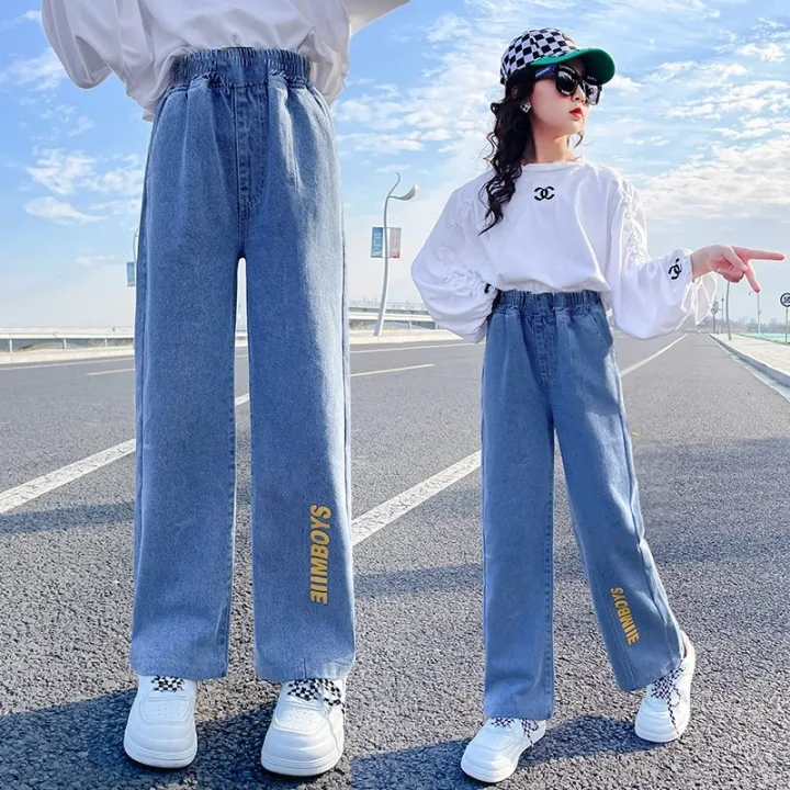 Girls'%20jeans,%20wide-leg%20pants,%20spring%20and%20autumn%20new%20children's%20clothes,%20fashionable%20loose%20long%20pants,%20medium%20and%20large%20children's%20straight%20pants%20-%20Image%204
