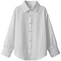 Striped Shirt Women's Design Sense Niche New Spring and Autumn Chiffon Top Professional OL Lightly Mature Shirt.