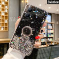 Phone case For Vivo Y18S Back cover Glitter Starry Sky Bling Ring Lanyard Shiny Transparent Holder Stand Girls Soft Cover For VIVO Y18S Cover cases.