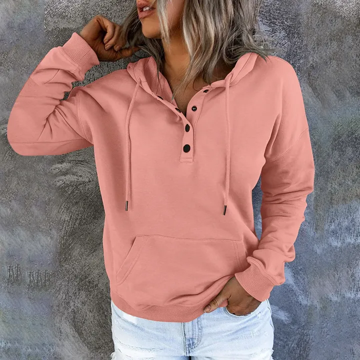 Fashion%20Women's%20Pullover%20Hoodies%20Tops%20Casual%20Solid%20Colors%20Button%20Down%20Long%20Sleeve%20Hooded%20Pocket%20Sweatshirts%20Sudaderas%20Mujer#35%20-%20Image%207