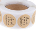 500PCs/roll Handmade Thank You Stickers Paper Label  Round Stationery Decor. 