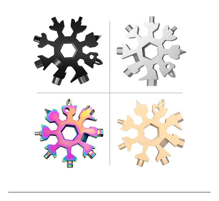 6Pcs%2018%20in%201%20Snowflake%20Multi%20Tool%20Portable%20Stainless%20Steel%20Wrench%20Bottle%20Opener%20Pocket%20Snowflake%20Keychain%20Tool%20-%20Image%204
