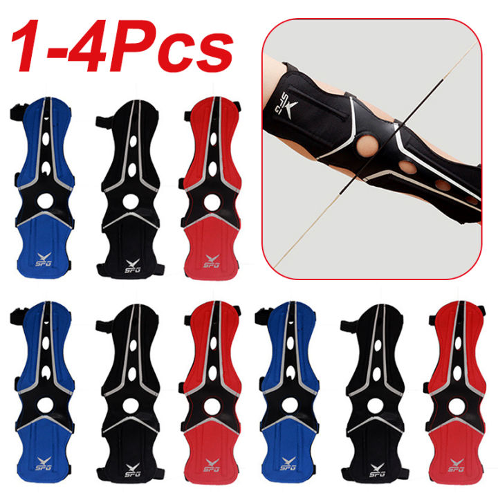 1-4Pcs Archery Arm Guard Lightweight Nylon Forearm Protector Sleeve Adjusting Strap Comfortable Durable Training Accessories