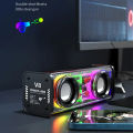 V8 Bluetooth Speaker Transparent Sound Box Colorful Lights Dual Speaker High Power Subwoofer Soundba-D shop. 