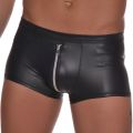 【No-Questions-Asked Refund】 Mens Soft Underwear Faux Leather Zipper Boxers Underpants Male Comfortable Thin Fashion Briefs.