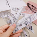 4Pcs/Set Sanrio Ruler Set Kuromi Acrylic Cute Cartoon Straight Ruler Triangle Ruler Student Stationery Gift. 