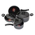 Non Stick Cookware Set - 7Pcs - Silver and Black. 