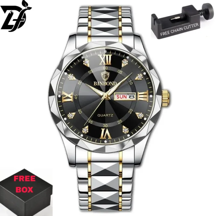 POYDAGAR%20615%20Diamond%20Cut%20Watch%20For%20Men%20Waterproof%20Calendar%20Luminous%20Stainless%20Steel%20Band%20Wrist%20Watch%20Fashion%20Business%20Quartz%20Watch%20Man%20With%20FREE%20BOX%20-%20Image%202