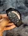 Stylist Black Belt Analog Wrist Watch For Men - Black.