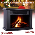 2X 1000W Electric Fireplace Heater with Remote Control Fireplace Electric Flame Decoration Portable Space Heater US Plug. 