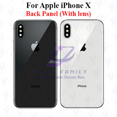 For Apple iPhone X Back Panel/Backshell/ Casing +Camera Lens With Logo-All Colors Available