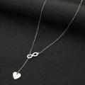 Dainty Non Tarnish Silver 18K Gold Plated Stainless Steel Women Charm Infinity Heart Pendant Necklace Jewelry. 