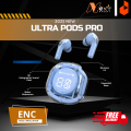 Ultrapods Pro True Wireless Earbuds with Display Transparent Design, Bluetooth 5.3 Water Proof By Next Gadget. 