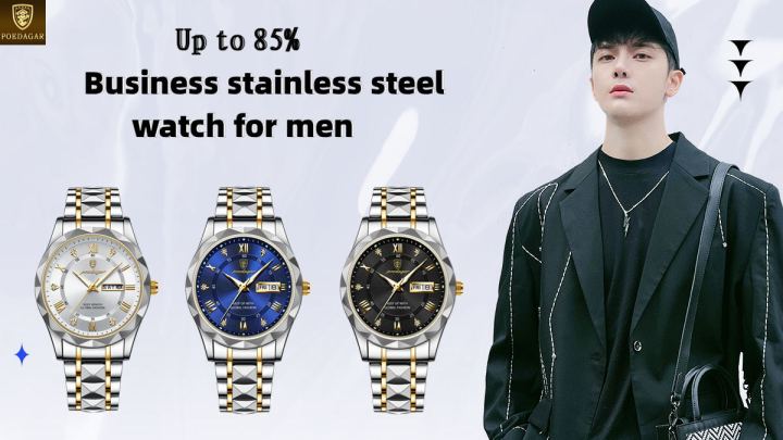 POEDAGAR%20615%20Quartz%20Stainless%20Steel%20Watch%20For%20Men%20-%20Two%20Tone%20Blue%20-%20Image%206