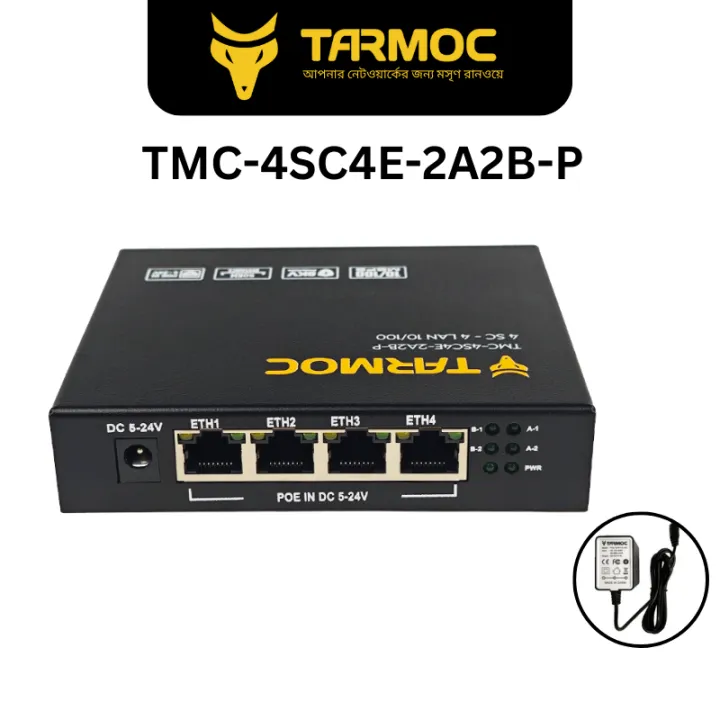 Tarmoc%20TMC-4SC4E%20Lighting%20Protection%20Optical%20Fiber%20Transceiver%20Media%20Converter%20Transceiver%20Fiber%204%20SC%204%20RJ45%2010/100%20Mbps%20PoE-In%205-24V%20Single%20Mode%20Single%20Fiber%20-%20Image%208