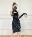 Costume Women's Sexy Nightclub Clothing Hollow Cheongsam Night Show Group Dance Team Custume for Lead Dancer.