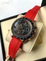 Luxury Chronograph Movement Rubber Belt Wrist Watch For Men.. 