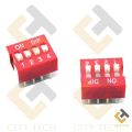 3Pcs 4 Position DIP Switch 2.54mm Pitch Horizontal DIP Switch Four Positions Piano Type Dial DIP Slide Switch For Electronics Circuit PCB.
