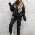 Fashion Tracksuit 2 Piece Set Winter Warm Sweatshirt Suit Women Drawstring Elastic Waist Long Pants Casual Autumn Tracksuit Sets. 