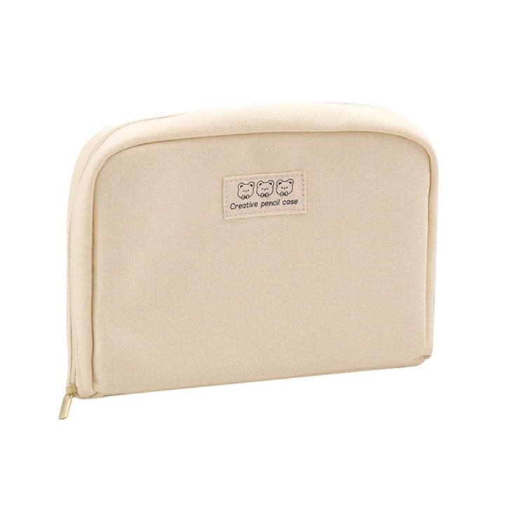 Canvas%20Pencil%20case%20Convenient%20Japanese%20Large%20capacity%20Bag%20pouch%20Zipper%20closure%20Wide%20Open%20Box%20for%20School%20Office%20Students%20Artists%20Travel%20-%20Image%205