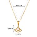 Stainless Steel Luck Clover Pendant Necklaces For Women Gold Color Chain Accessories Round Cross Necklace Jewelry Gift.