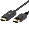 DisplayPort to HDMI Cable 4K Ultra HD DP to HDMI Converter Adapter for Monitor TV Laptop PC - Black (1.8m). 