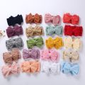 Solid Cable Bow Baby Headband for Child Nylon Layers Headwear Kids Elastic Turban Headwraps Newborn Boys Girls Hair Accessories.