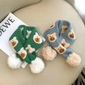 1-7Years scarf children Autumn Winter Toddler Boys Girls Pompom Cross Knitting Wool Scarves Baby Neck warmer Cartoon Warm Scarfs. 