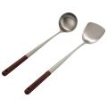 Wok Spatula and Ladle Tool Set, 17 Inches Spatula for Wok, Stainless Steel Wok Spatula.