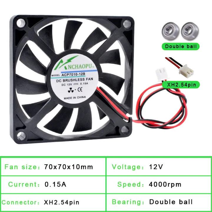 ACP7010%207cm%2070mm%20fan%2070x70x10mm%20DC5V%2012V%2024V%202pin%202%20wires%20for%20the%20cooling%20fan%20of%20the%20chassis%20power%20supply%20charger%20inverter%20-%20Image%203