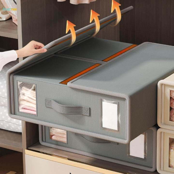 Bed Sheet Organizer Folded Large Capacity Bed Sheet Storage Bin for Clothes Quilt Cover Pillowcases