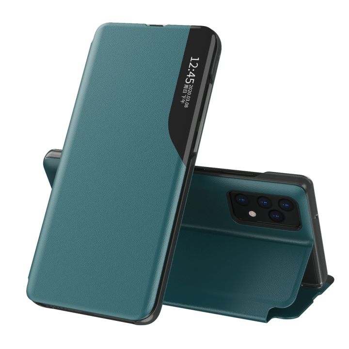For%20Samsung%20Galaxy%20A52/Galaxy%20A52%205G%20Smart%20View%20Window%20Flip%20Stand%20Cover%20PU%20Leather%20Protective%20Case%20-%20Image%204