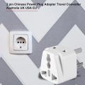 TE 3 pin Chinese Power Plug Adapter Travel Converter Australia UK USA EU White. 