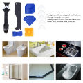 Sealant Finishing Tool, Push Pull Buttons Repair Gaps Caulking Tool Kit Grout Scraper Clean Residual Glue with Pads for Bathroom Window. 