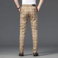 New Men's Trousers Fashion Business Classic Stripe Plaid Black Solid Color Trouser High Quality Formal Suit Pants Male 30-38.