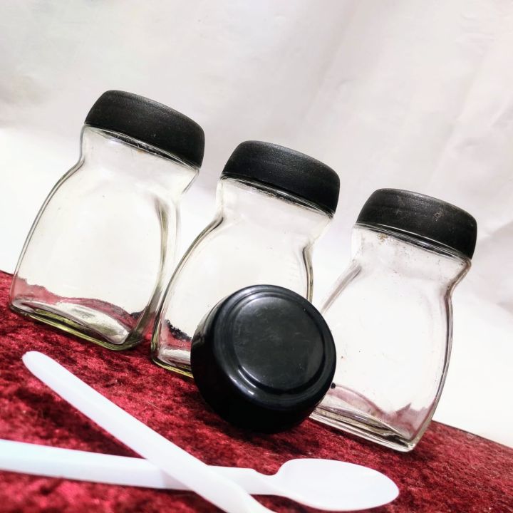 Food Coffee Container,glass Jar 250ml with Spoon 4pcs make smarter your kitchen