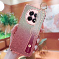 For Realme 12 5G 12x 5G Narzo 70x 5G C65 5G Flash powder electroplating Wrist strap bracket Phone Case Whit lanyard. 