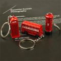 Creative Red London Double-decker Bus Keychain Vintage Phone Booth Key Ring Women Backbag Ornaments Travel Souvenir Gifts. 