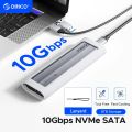 ORICO M.2 NVMe SATA SSD Enclosure Tool-Free USB External 10Gbps M.2 NVMe to USB Adapter Support UASP for PCIe NVMe and SATA SSD. 