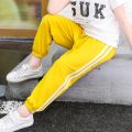 Children Trousers For Boys Girls Cotton Linen Elastic Waist Solid Color Summer Mosquito Pants Kids Clothing Long Pants 100-160cm. 