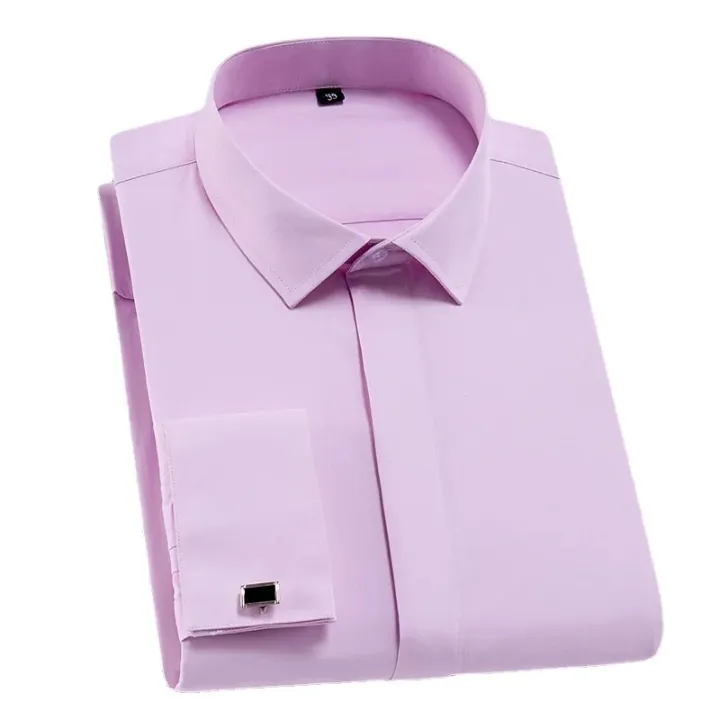 Quality%20Men's%20Classic%20French%20Cuff%20Formal%20Party%20Wedding%20Dress%20Shirts%20White%20Long%20Sleeve%20No%20Pocket%20Tuxedo%20Male%20Shirt%20with%20Cufflinks%20-%20Image%203